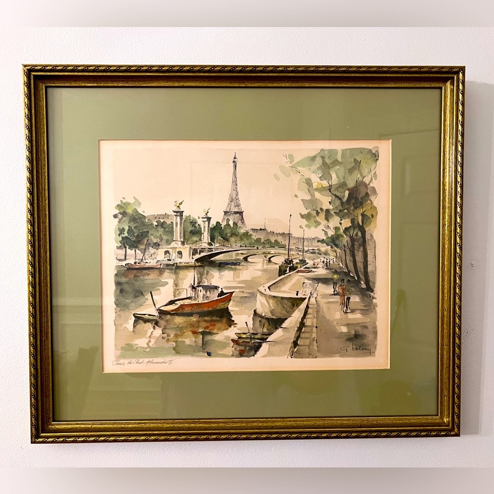 Vintage 1950’s G. Lelong Framed Art Print